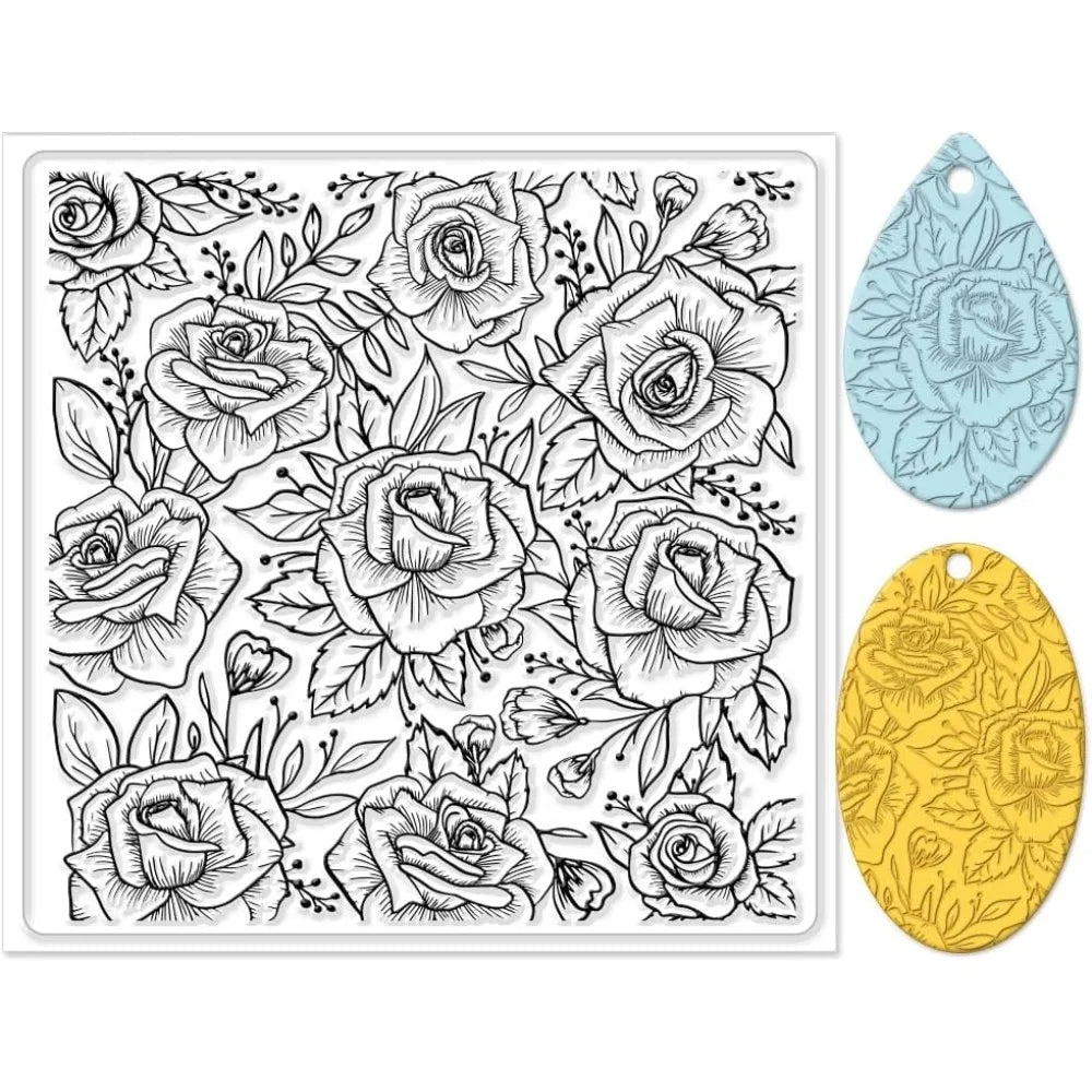 Rose Silicone Texture Sheet for Polymer Clay Earrings & Jewelry