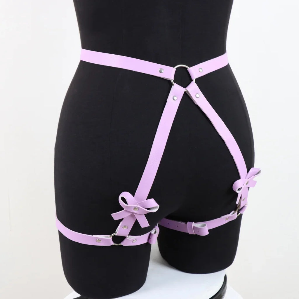 Women Harness Belt Red PU Leather Garter Sexy Lingerie Costume Female