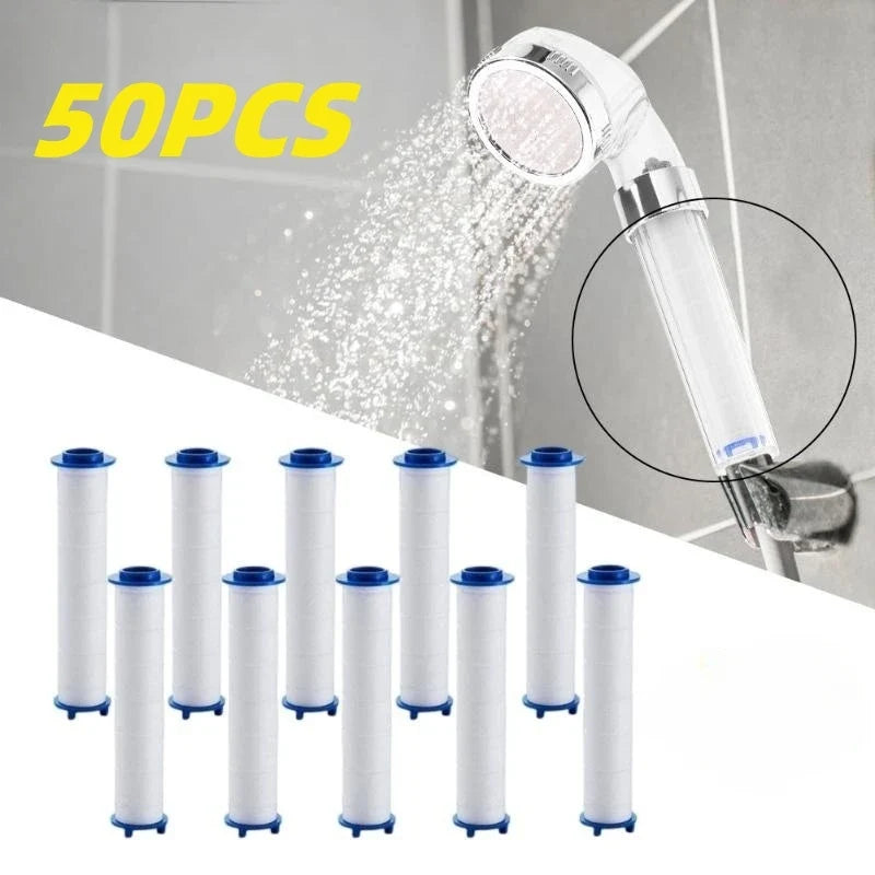 50-Pack Shower Head Filter Cartridges | PP Cotton Water Purifier