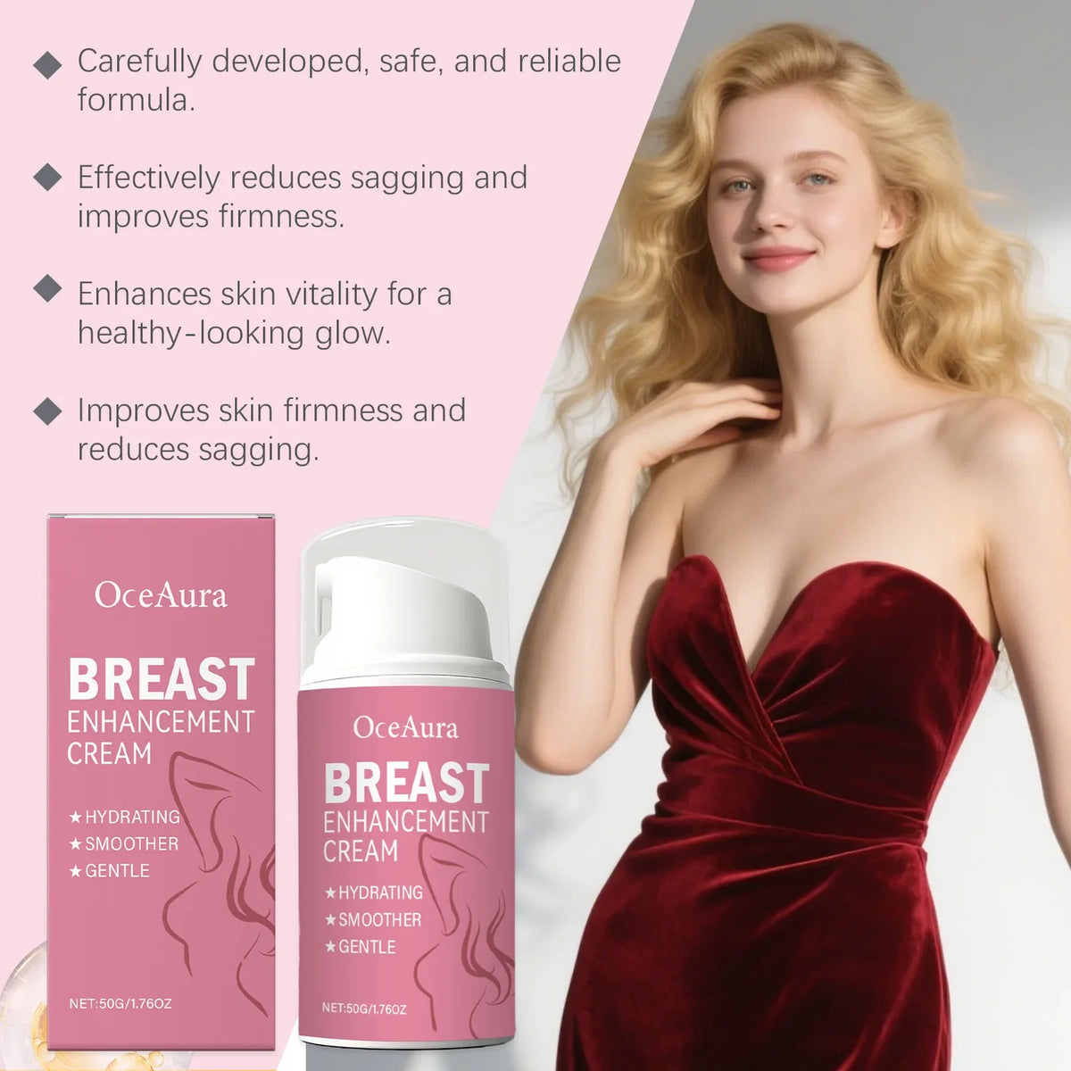 OceAura Bust Firming Lifting Massage Cream 50g – Deep Hydration