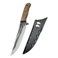 Full Tang Stainless Steel Boning Knife with Sheath & Wood Handle