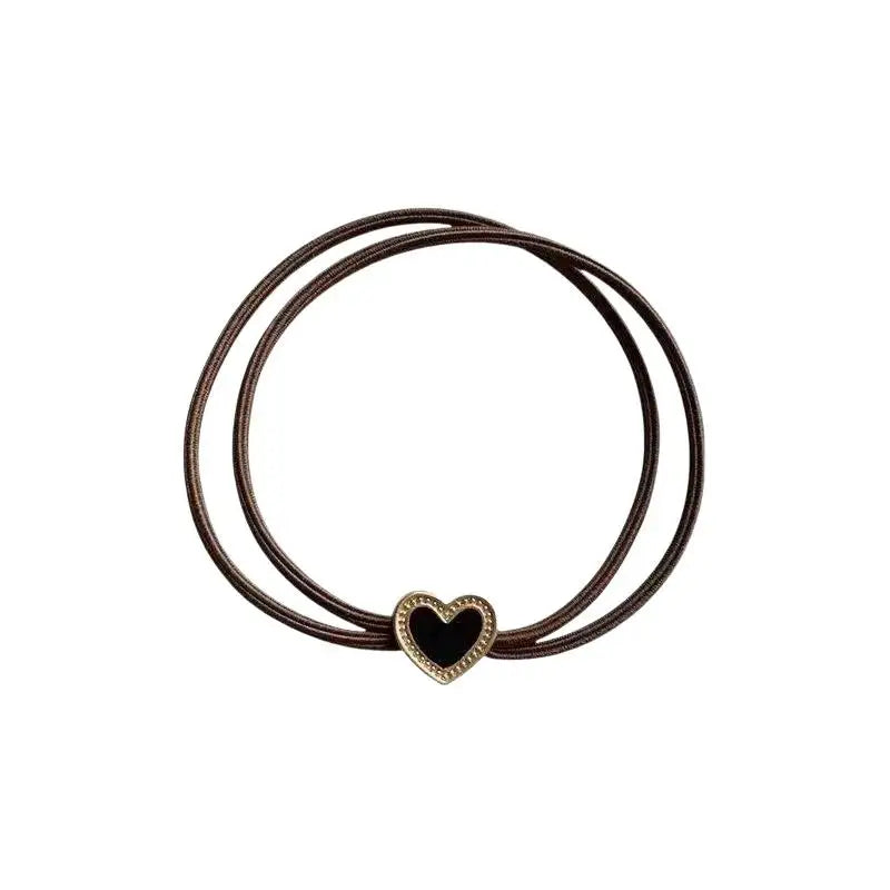 Alloy Charm Elastic Hair Ties 5/10 Pcs – Heart Flower Pentagram