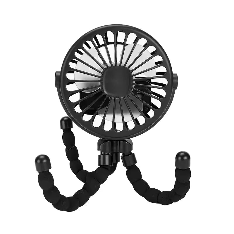 Octopus Clip-On Stroller Fan – 3 Speeds, LED & Flexible Tripod