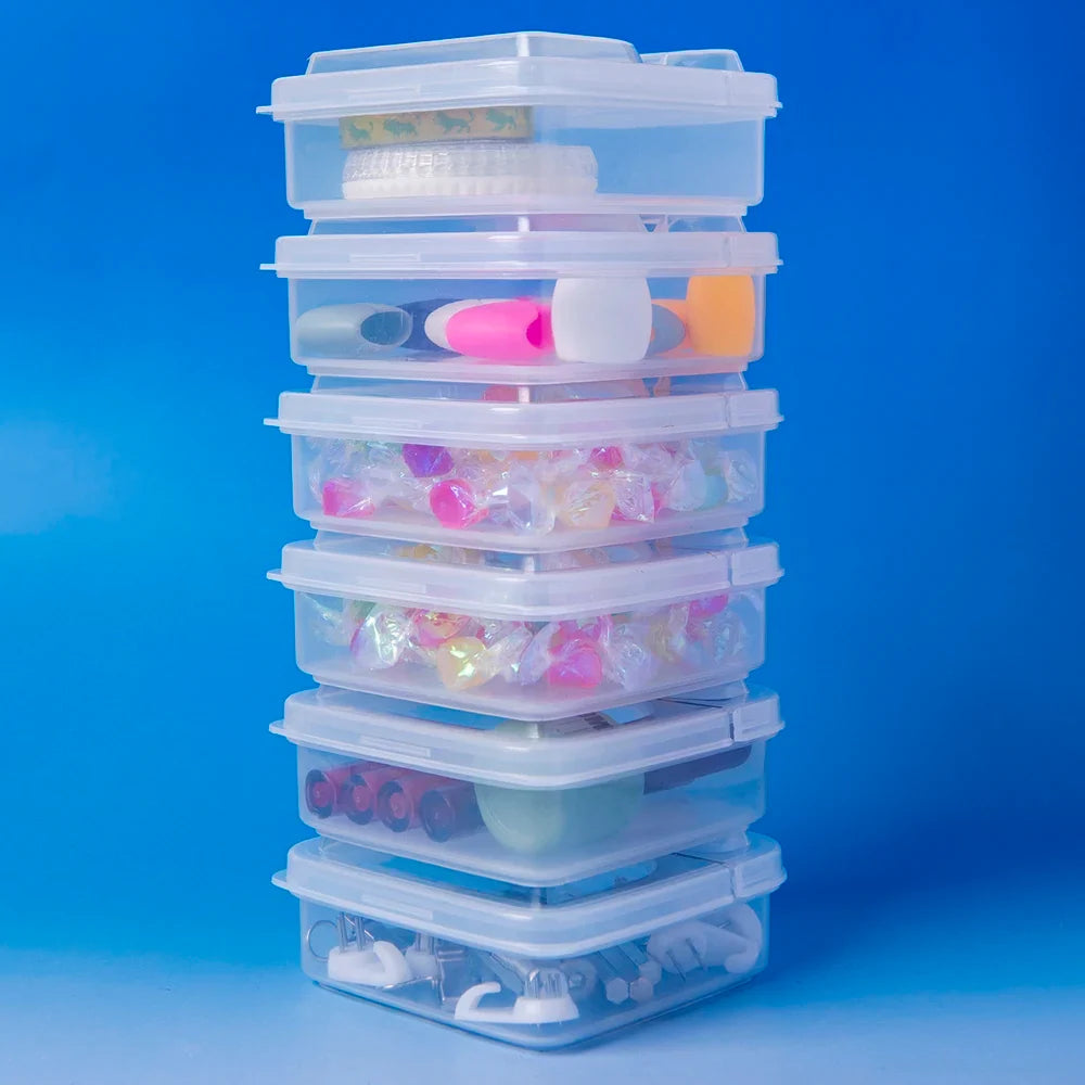 Transparent Flip Storage Box – PP Plastic for Jewelry & Beads