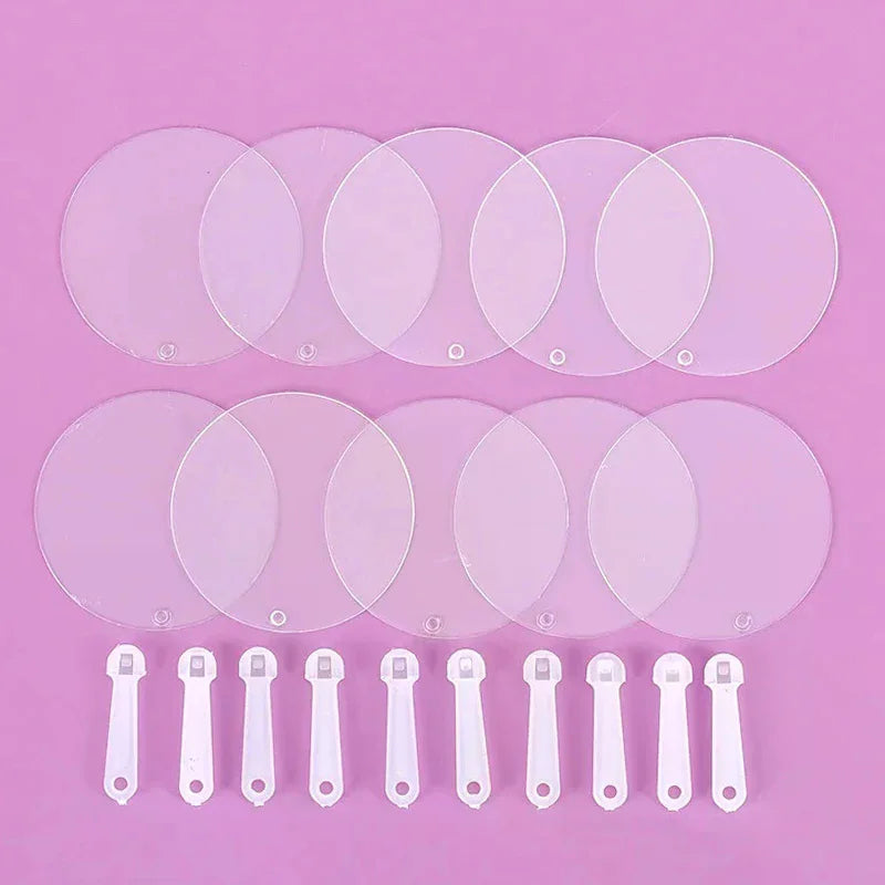 50 Mini Blank Transparent Fans – DIY Art & Party Favours