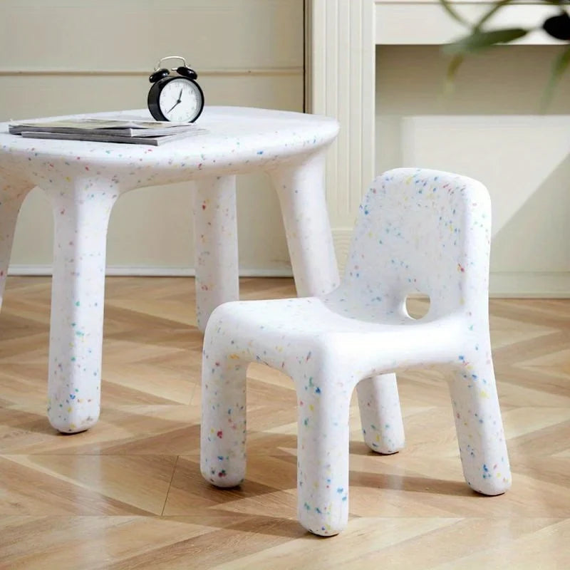 Nordic Style Plastic Chair – Outdoor Bench with Backrest