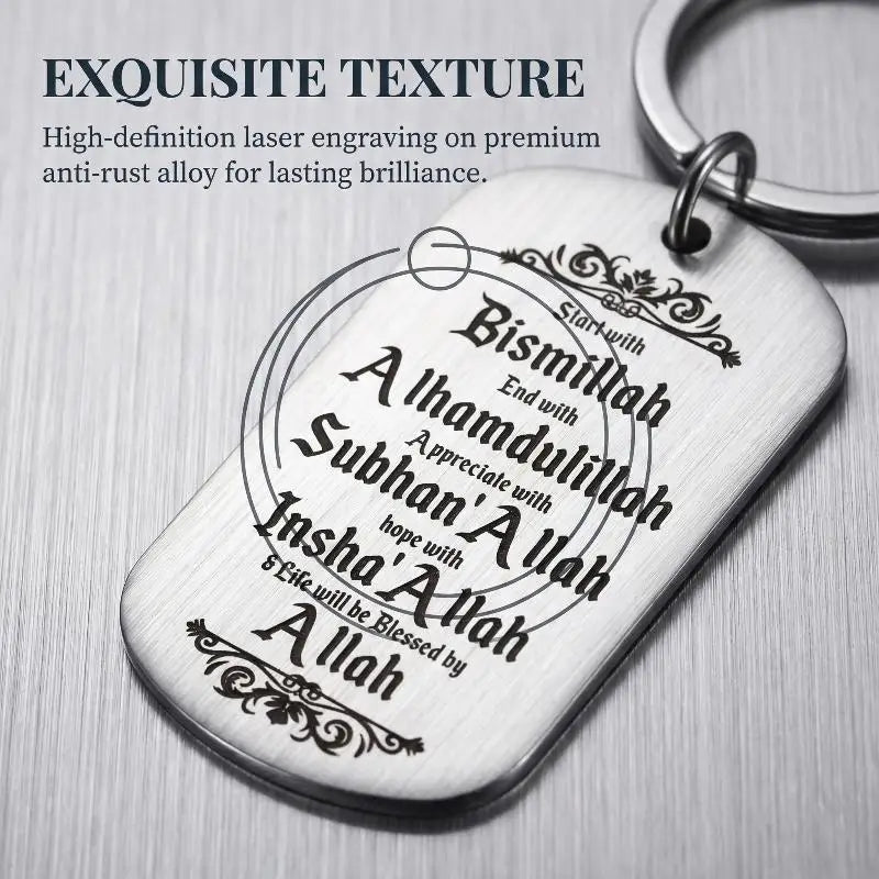 Islamic Blessing Keychain | Metal Religious Pendant Bag Charm
