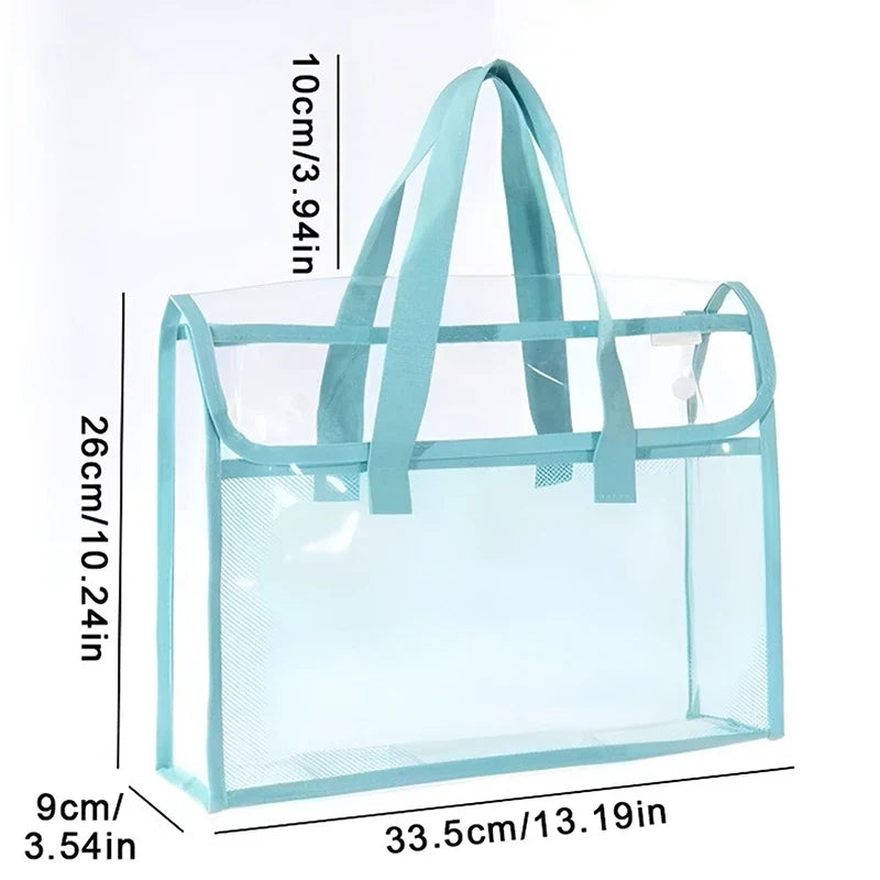 Expandable Waterproof File Storage Bag – Transparent Document Organizer
