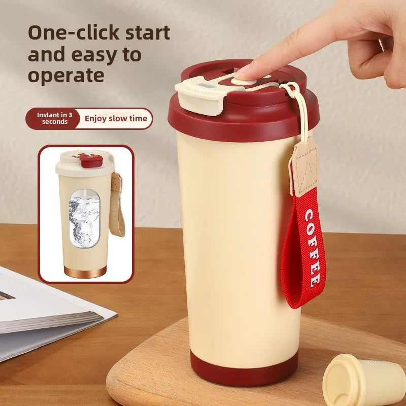 Stainless Steel Coffee Milk Leak Proof Stir Cup Outdoor Office