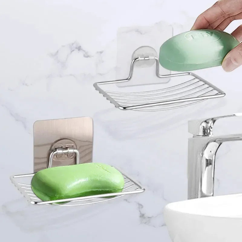 Wall Mounted Stainless Steel Soap Rack with Drainage Tray