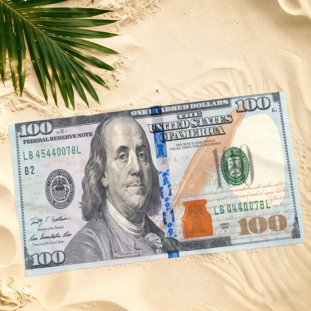 USA Dollar Microfiber Beach Towel – Quick Dry & Absorbent
