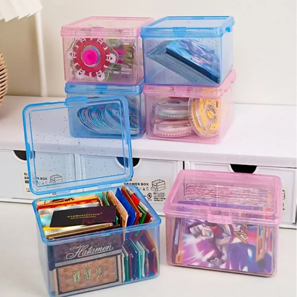Transparent Plastic Storage Box Jewelry Container Rectangular Shape