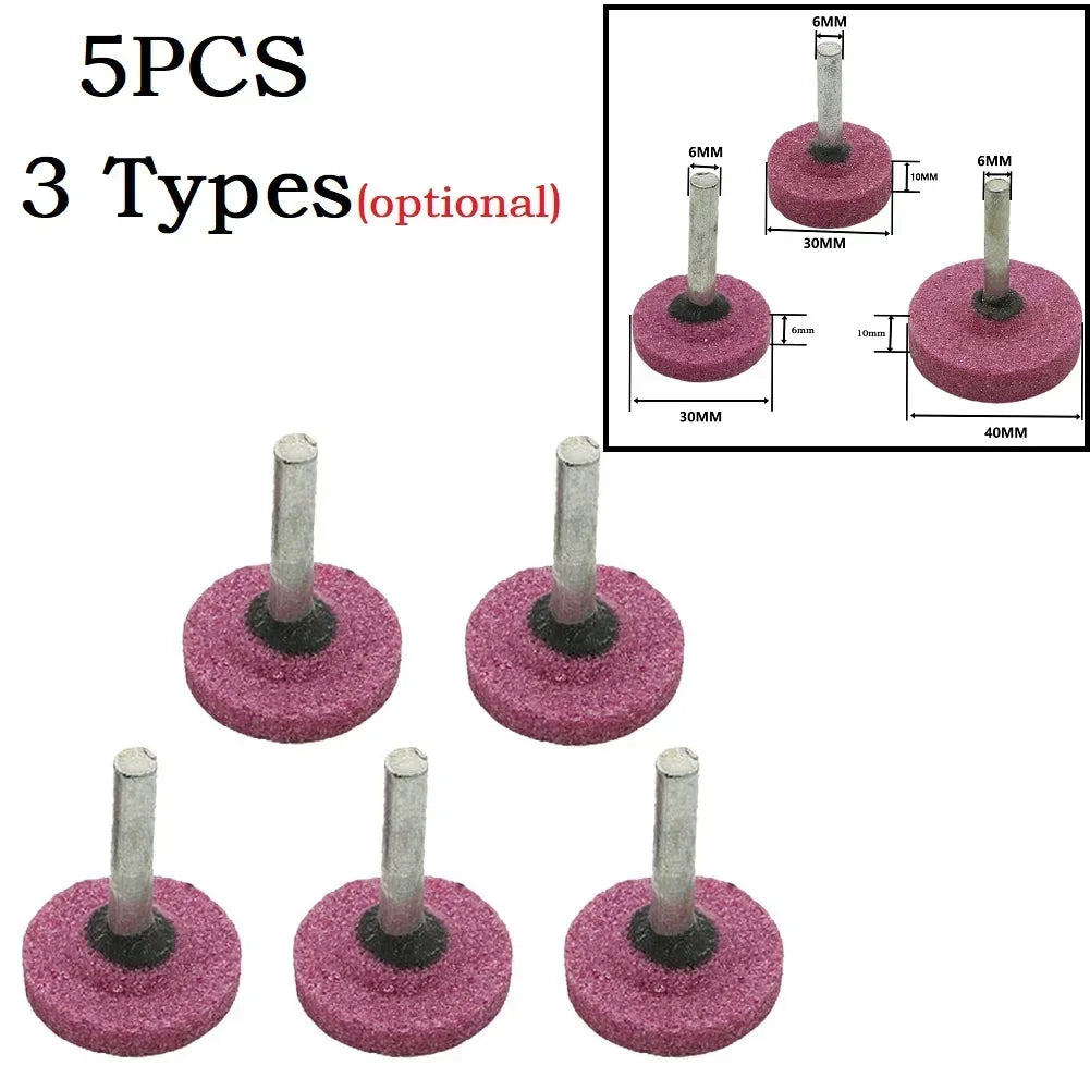 5-Pc Abrasive Mounted Stone Grinding Wheels | 6mm Shank Rotary Tool