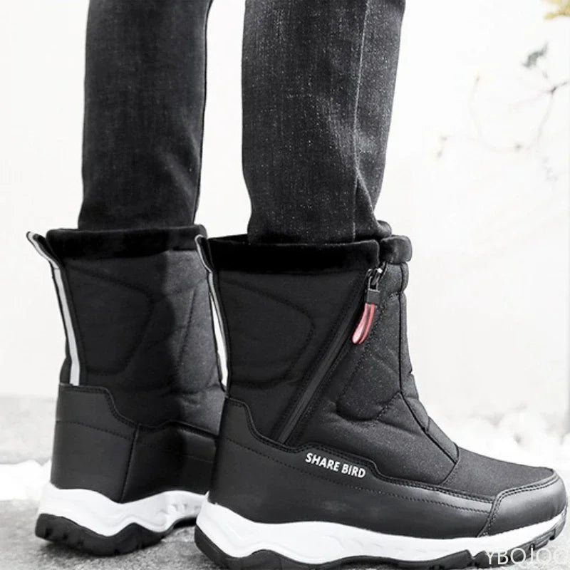 Men's Winter Snow Boots – Warm Anti-Slip Zip Ankle Boot