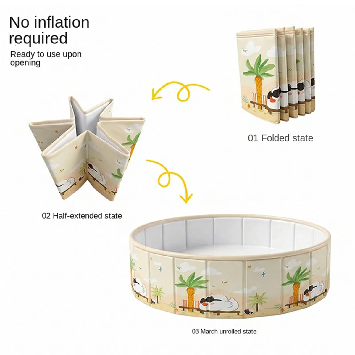 Foldable Kids Pool & Pet Bathtub – Anti-Slip PVC, No Inflation