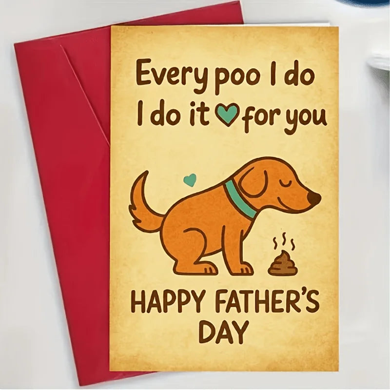 Father's Day Dog Lover Card with Envelope – Funny Pet Humor