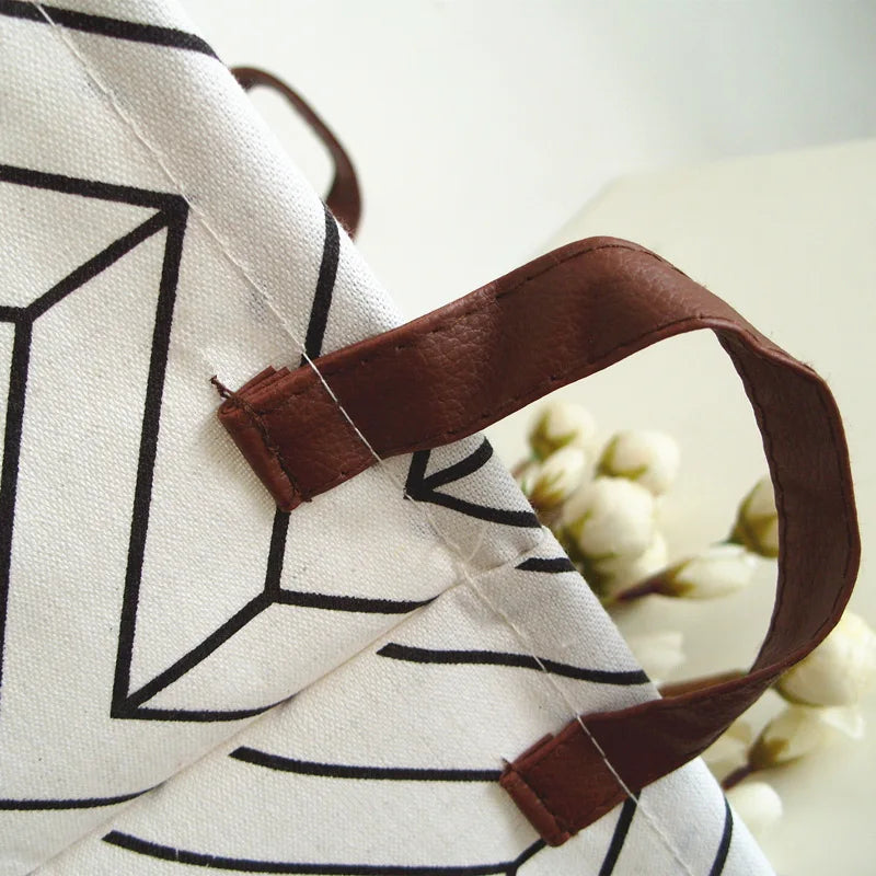 Foldable Cotton Linen Laundry Basket & Storage Organizer Bin