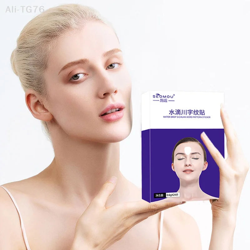 24-Pc Silicone Forehead Smoothing Patches | Reusable Face Stickers