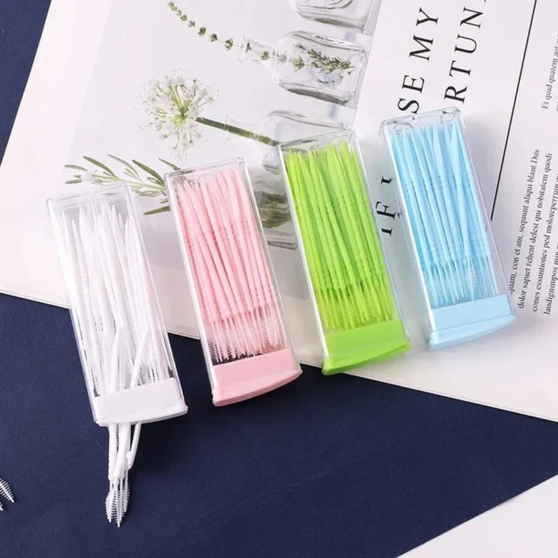 50-Pc Fish Bone Disposable Plastic Interdental Toothpicks