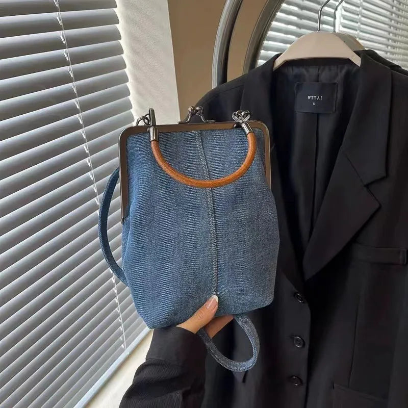 Cowboy Denim Crossbody Bag – Vintage Handcrafted Phone Tote