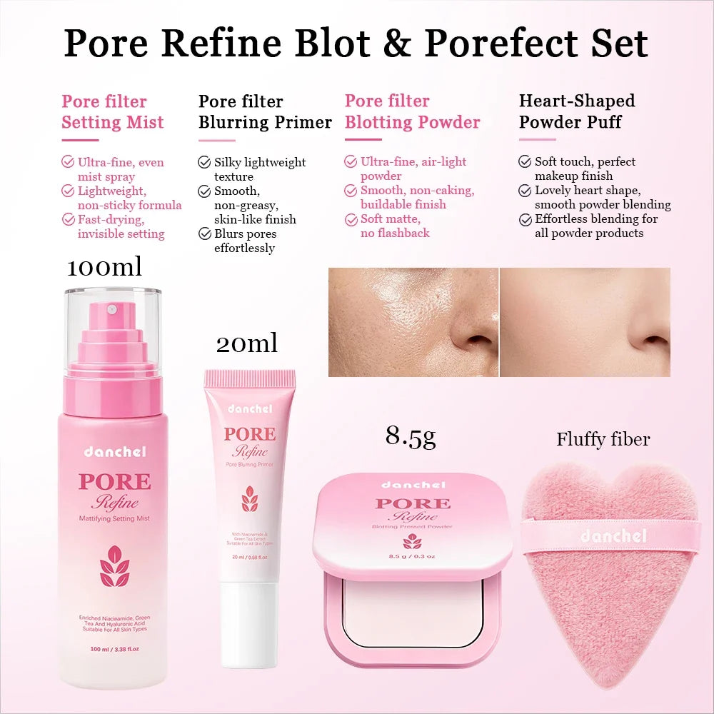 Danchel 4-Piece Pore-Blurring 12H Matte Oil Control Makeup Kit