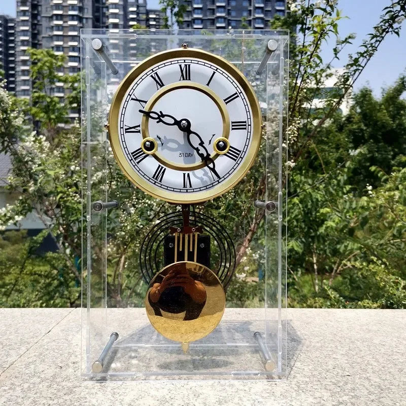 Vintage Pendulum Desk Clock – Luxury Copper Movement & Chime
