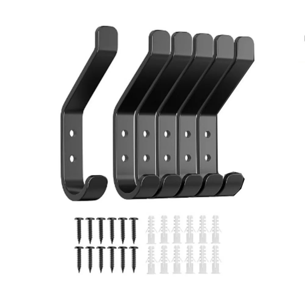 Heavy Duty Black Carbon Steel Wall Hooks – Multi-Pack Set