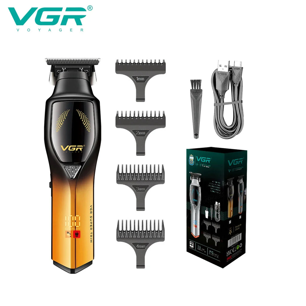 VGR V-187 Cordless Hair Clipper | LED Display, USB Charging