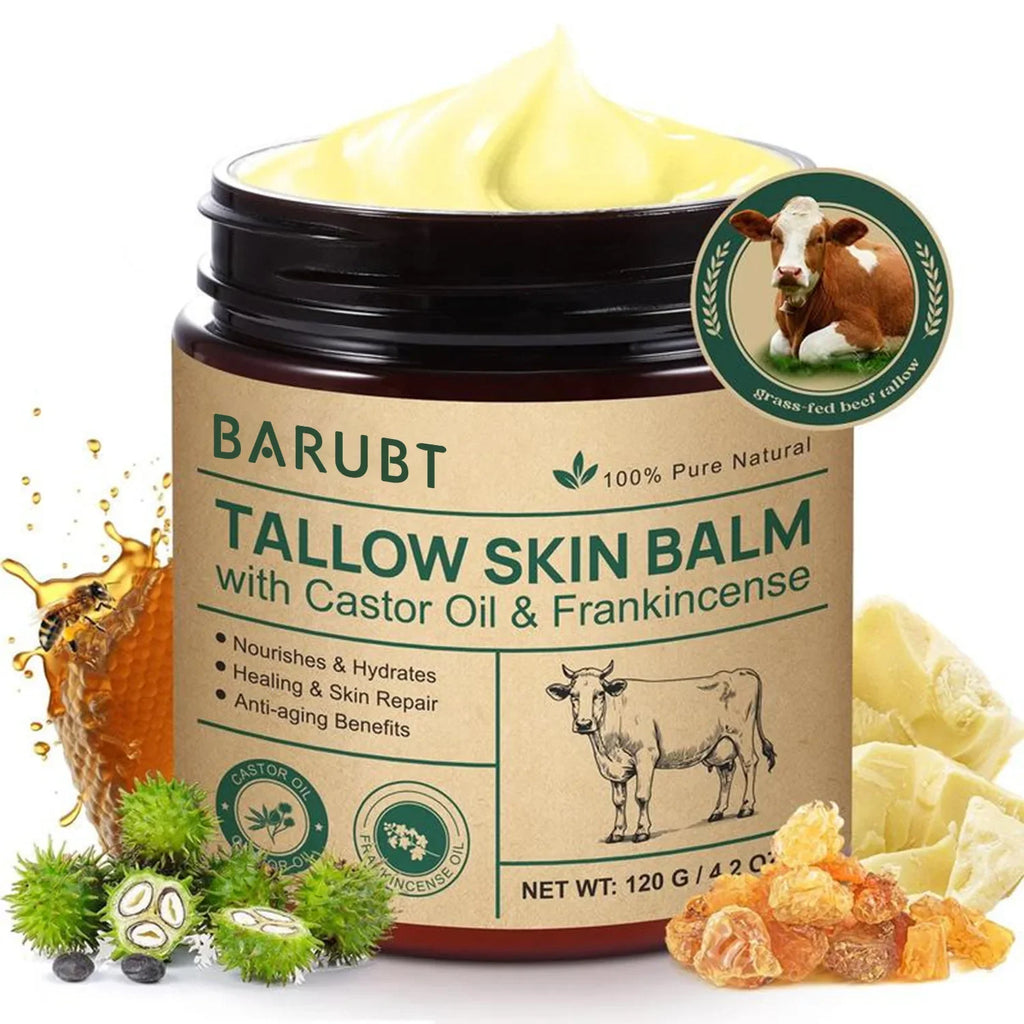 Natural Tallow Face Moisturizer Beeswax Grass-fed Whipped Honey Cream