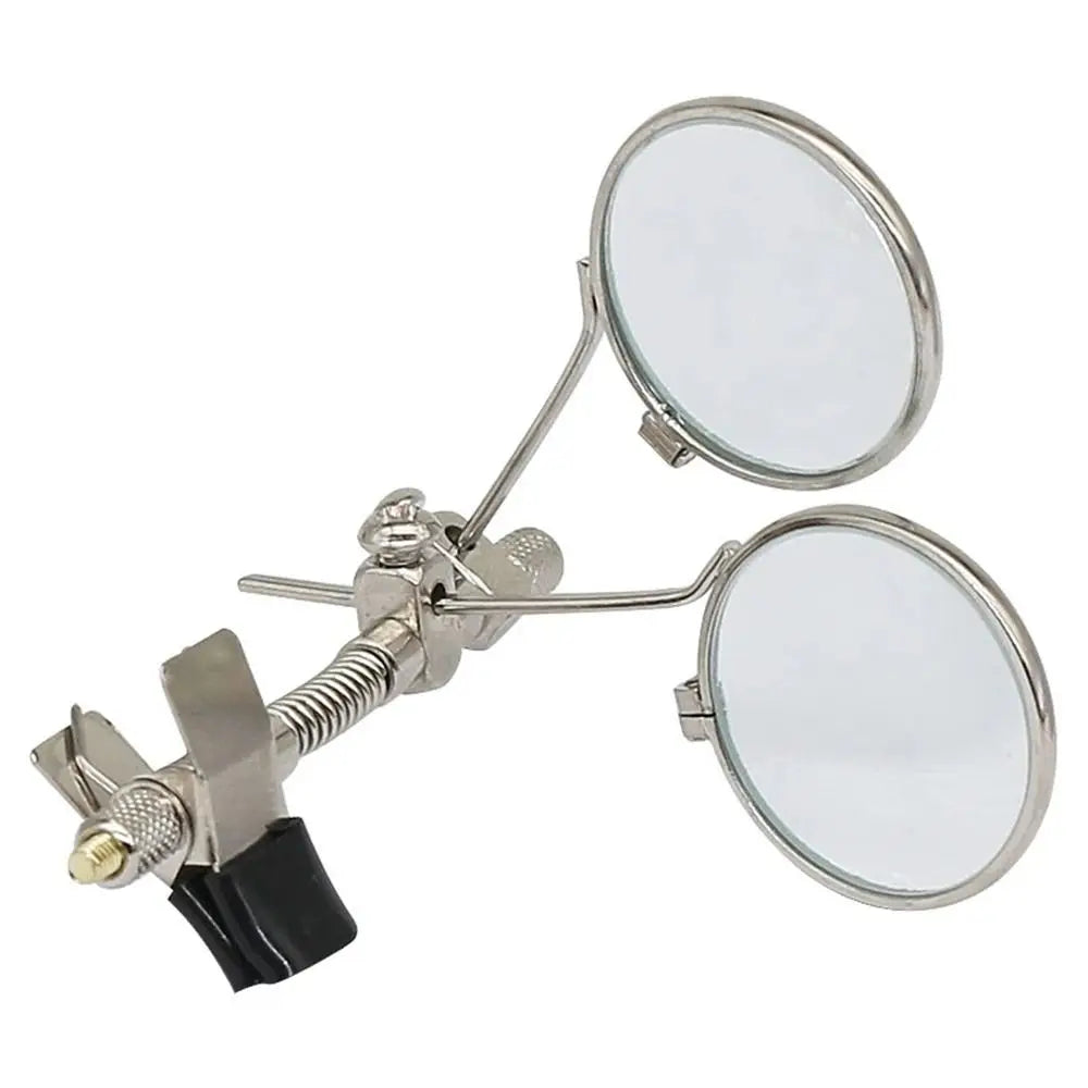 Rotatable MINI Magnifier 10X Double Lenses Magnifying Glass Stainless
