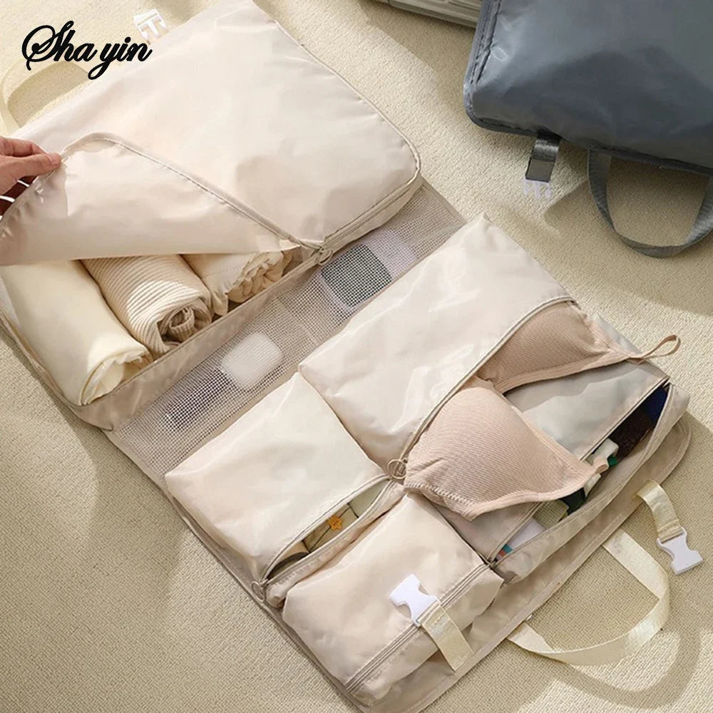 7-in-1 Travel Luggage Organizer Packing Cubes & Storage Bags