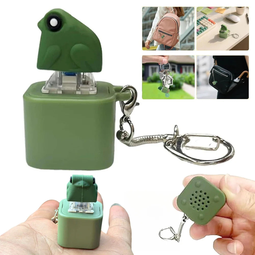 Frog Croaking Fidget Keychain | LED Lights & USB Rechargeable
