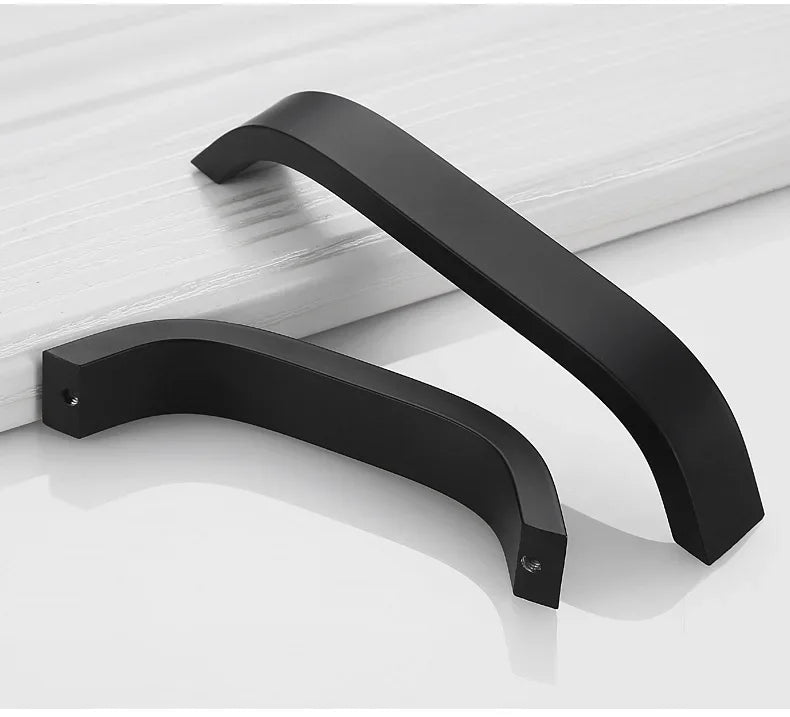 Black Aluminum Cabinet Handle – 128mm Drawer Pull Hardware