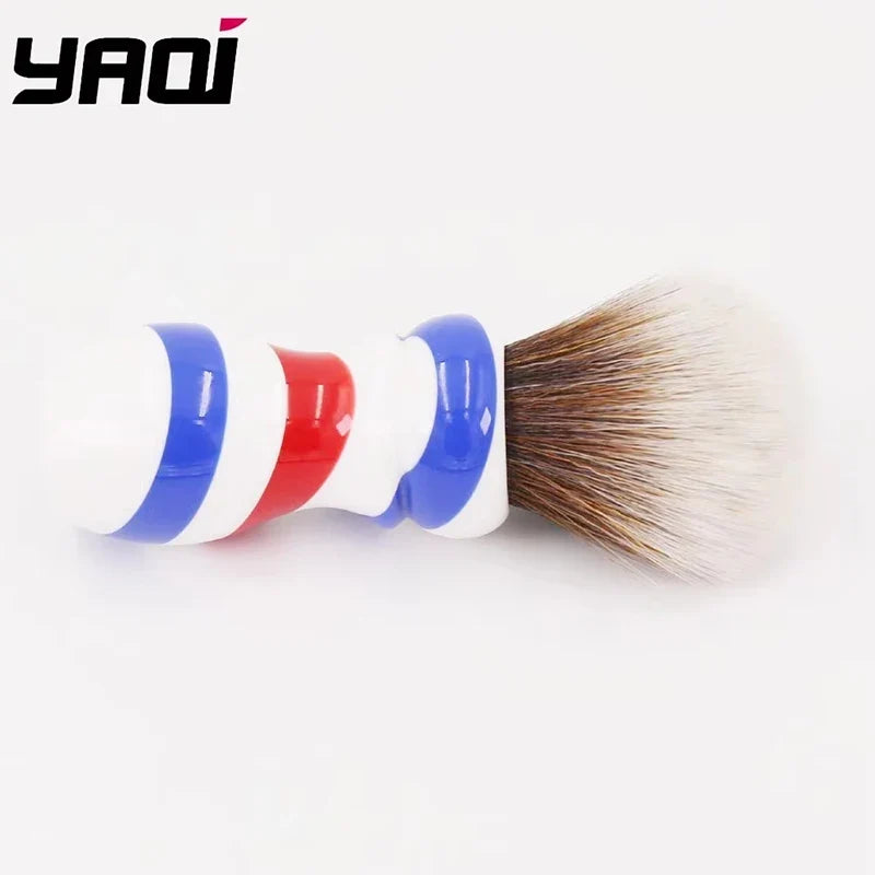 Yaqi Barber Pole Brown Synthetic Knot Mens Wet Shaving Brush Retro