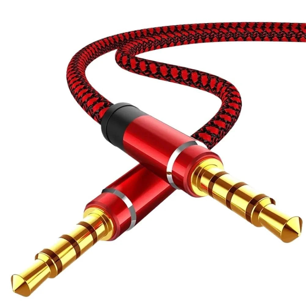 3.5mm Nylon Braided AUX Cable 4-Pole 1.5M | Car & Headphone