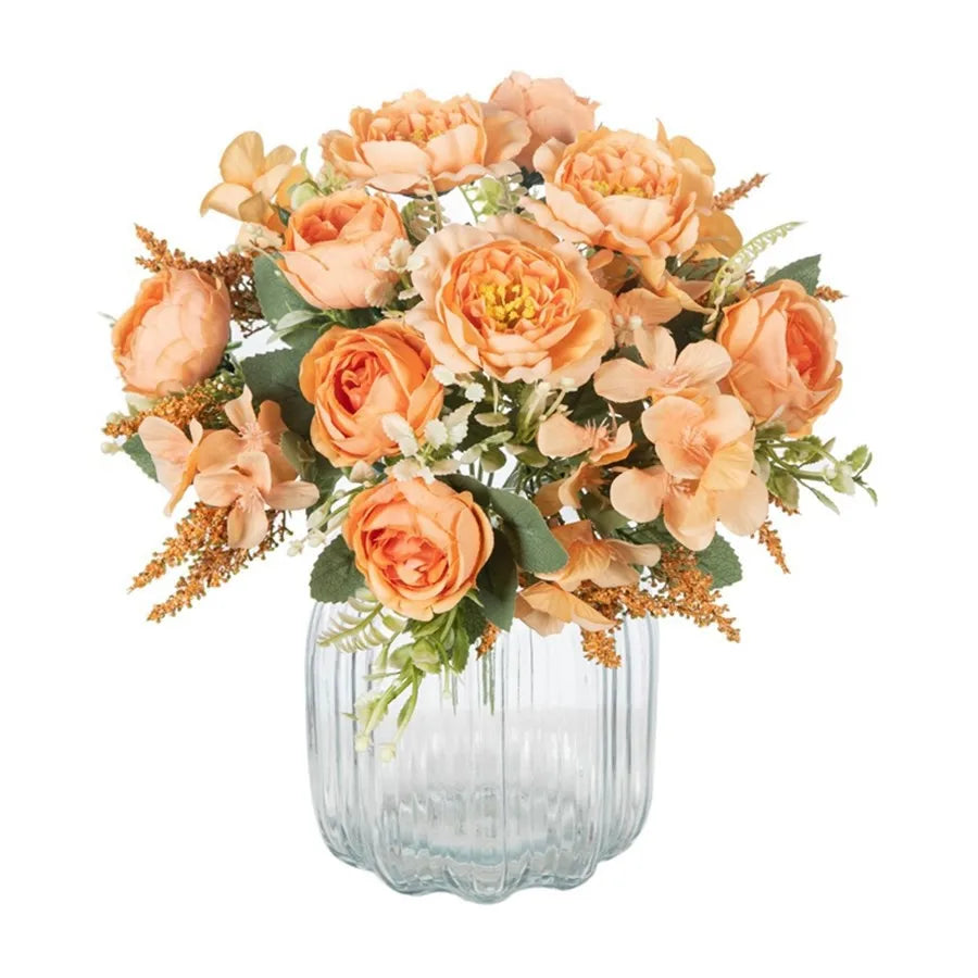 White Silk Hydrangea Peony Artificial Flowers Bundle | Wedding Décor