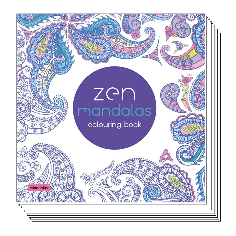 24 Page Mandala Coloring Book Graffiti Drawing Adult Stress Relief