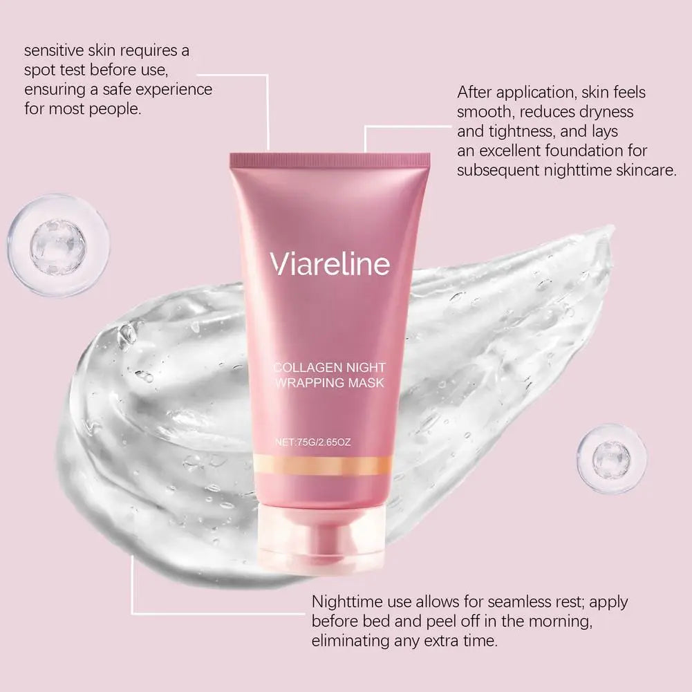 Collagen Night Peel Off Mask Cleansing Pores Reduces Facial Skin Sag