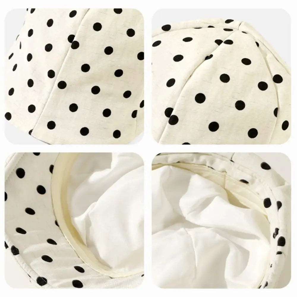 Retro Y2K Polka Dot Beret – Women's Korean Newsboy Cap