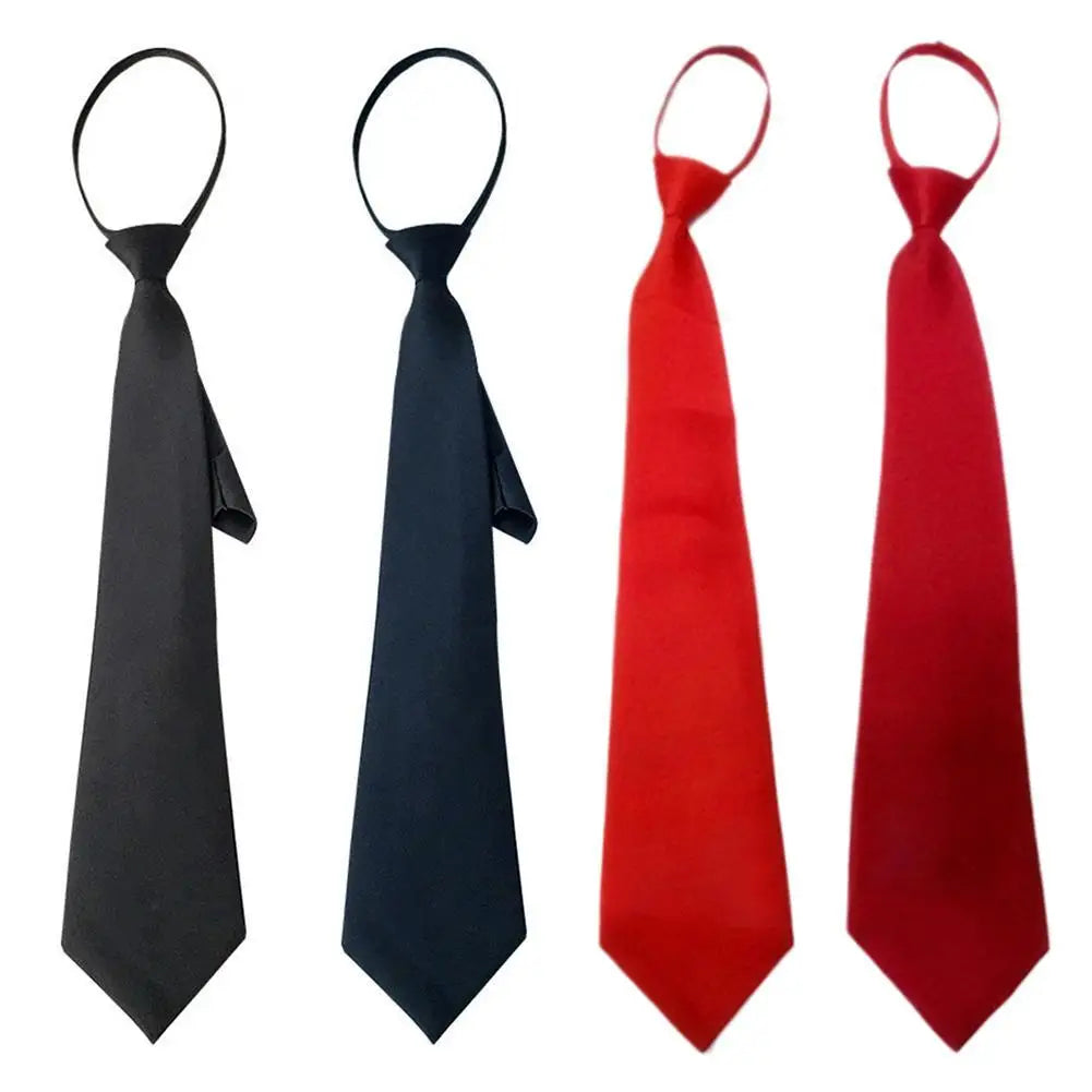 Unisex Black Clip-On Tie | Matte Polyester Necktie Men & Women