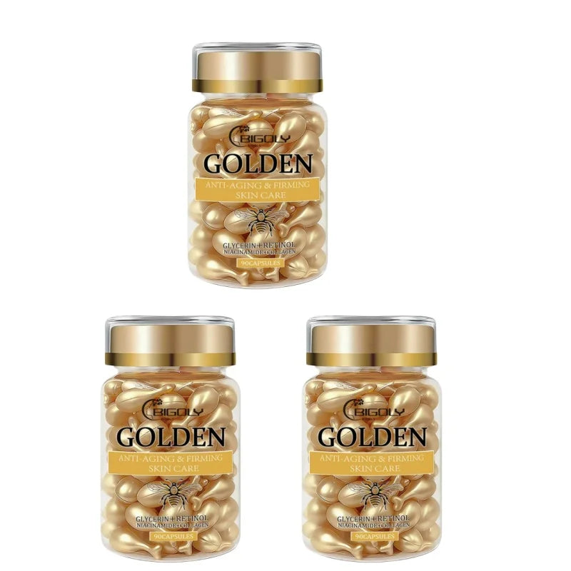 Golden Essence Capsules – Retinol, Collagen & Glycerin Serum