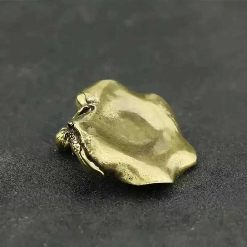 Brass Goldfish Lotus Leaf Incense Holder & Desktop Sculpture