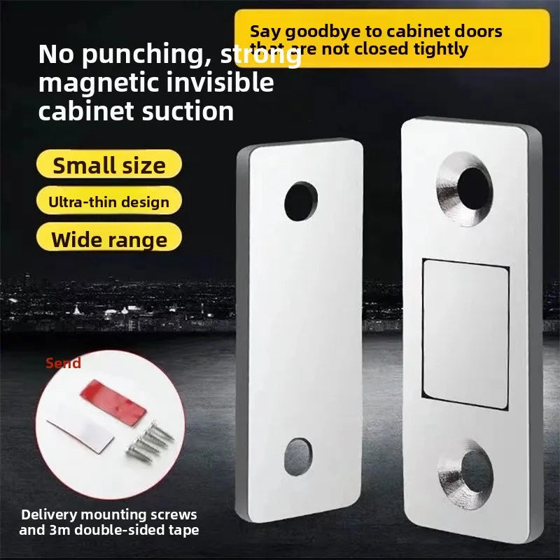 Magnetic Cabinet Catch L-Shaped Punch-Free Invisible Door Closer