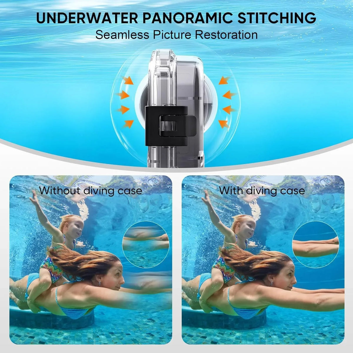Insta360 X5 Invisible Dive Case – 60M Waterproof Housing