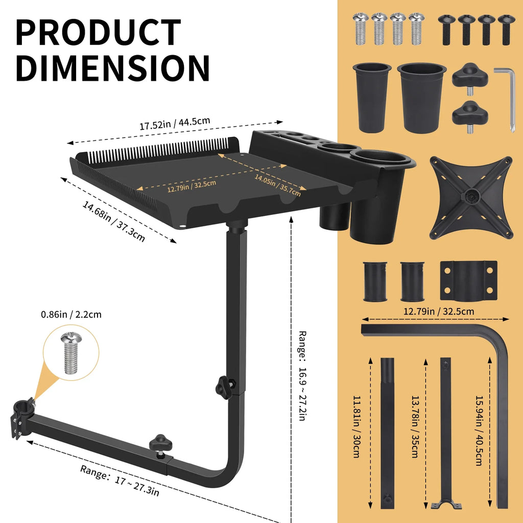 Barber Tray Cart | 360° Rotating Adjustable Salon Chair Tray