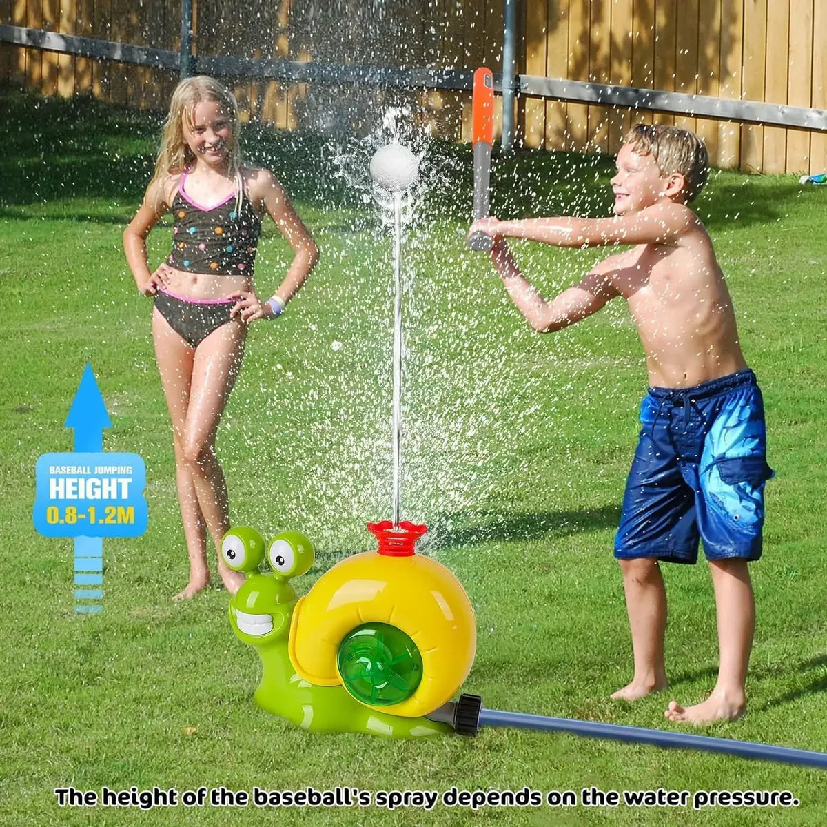 2-in-1 Snail Water Sprinkler Baseball Toy | 360° Rotating