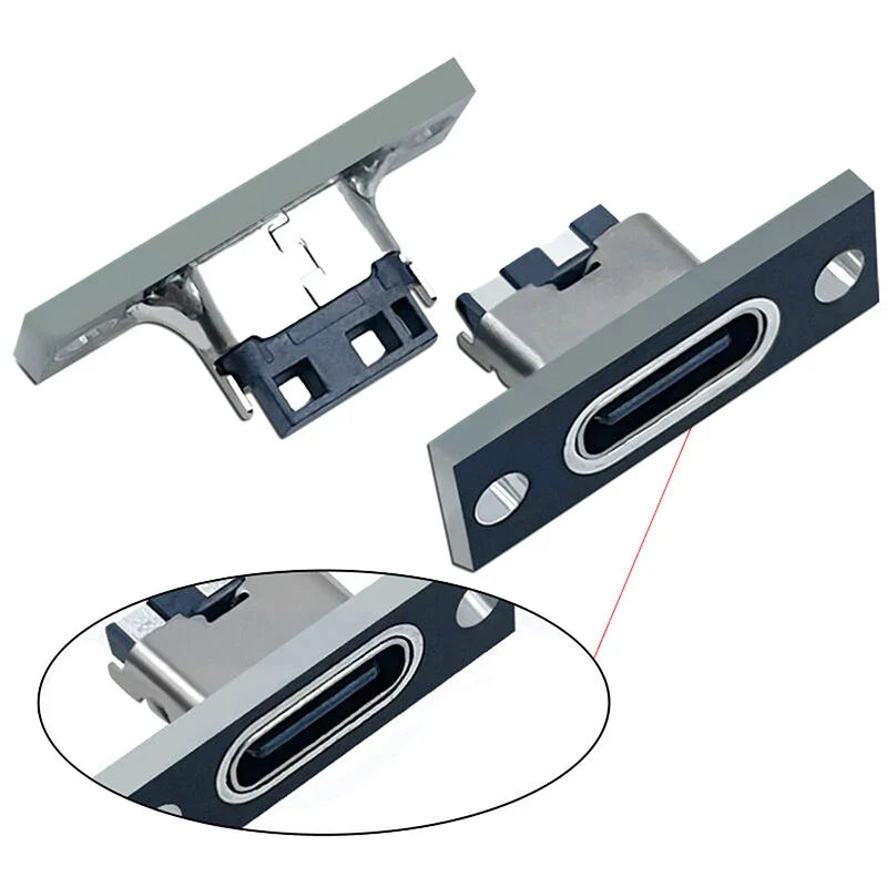 5-Pack USB 3.1 Type-C Female Socket Connector with Screw Plate