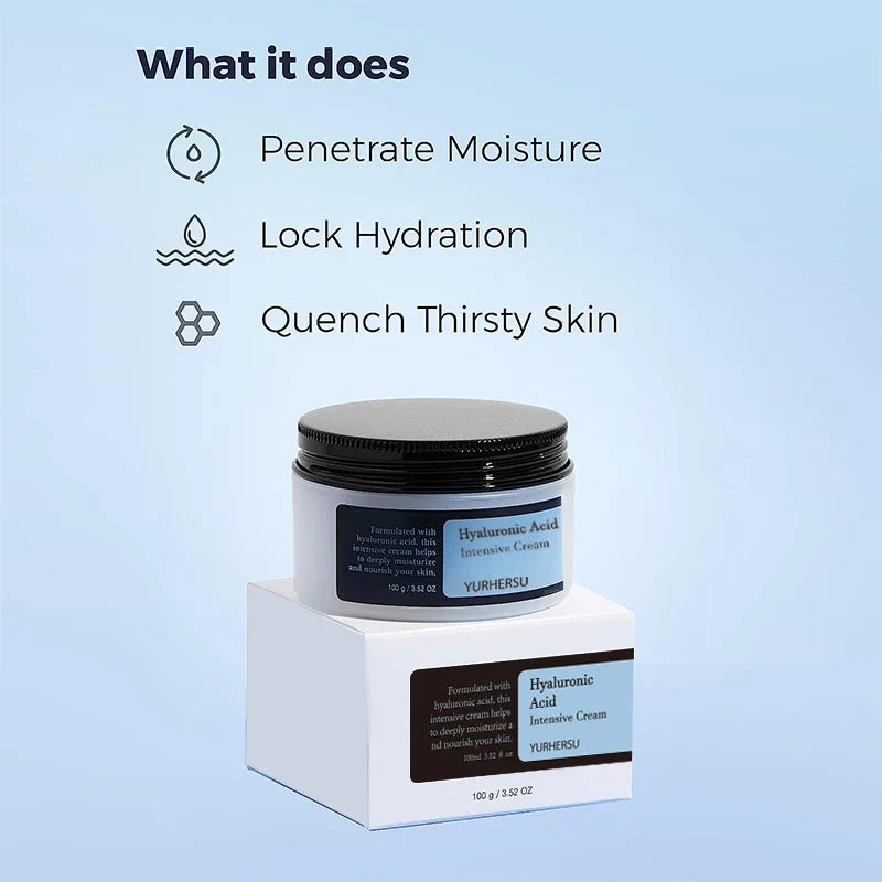 Hyaluronic Acid Face Cream – 48H Moisture, Oil-Free, 100ml