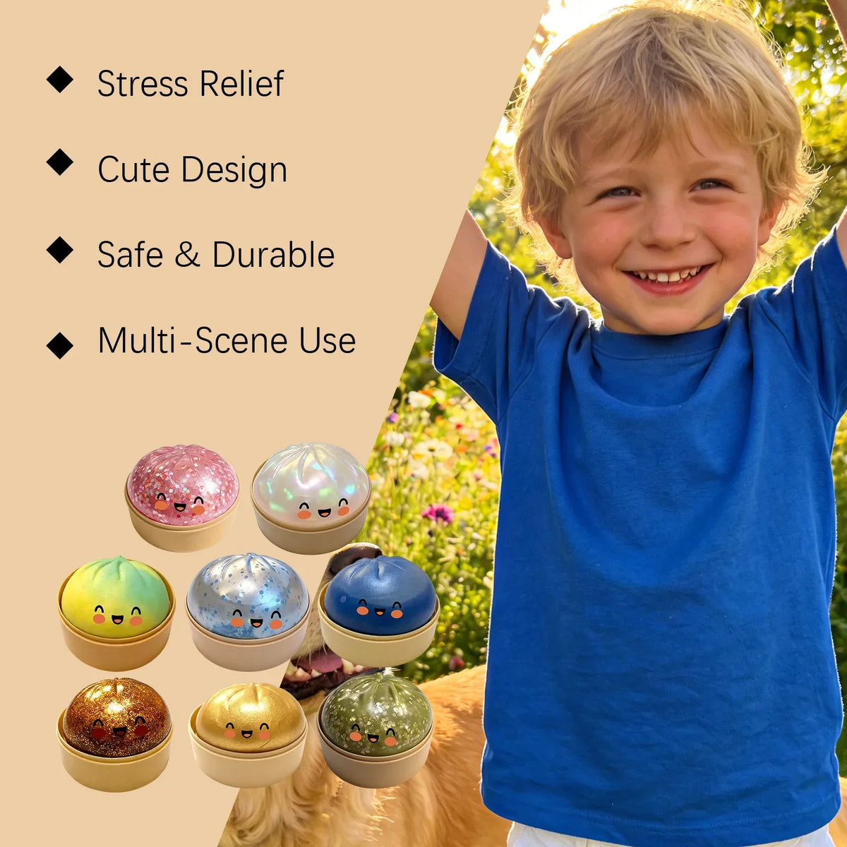 Bun Squishy Fidget Toy – Soft Food Shaped Sensory Toy