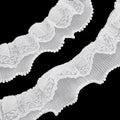 7 Yards Pearl Flower Ruffled Lace Ribbon Trim – White DIY